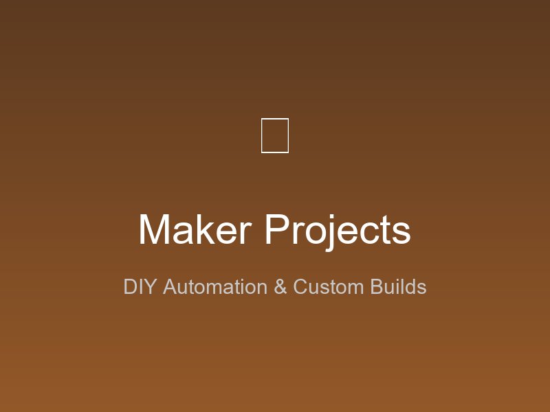 Maker Projects Use Case - DIY Workshop